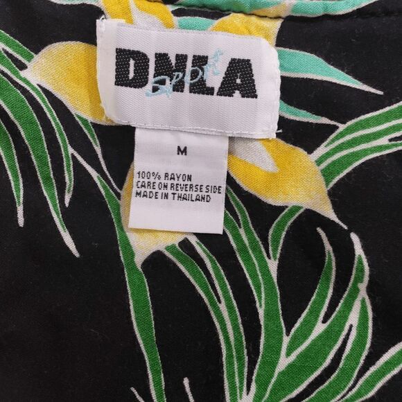 DNLA Sport Black Floral Tropical Print Vent Scoop Neck Sleeveless dress Size M - Picture 6 of 9